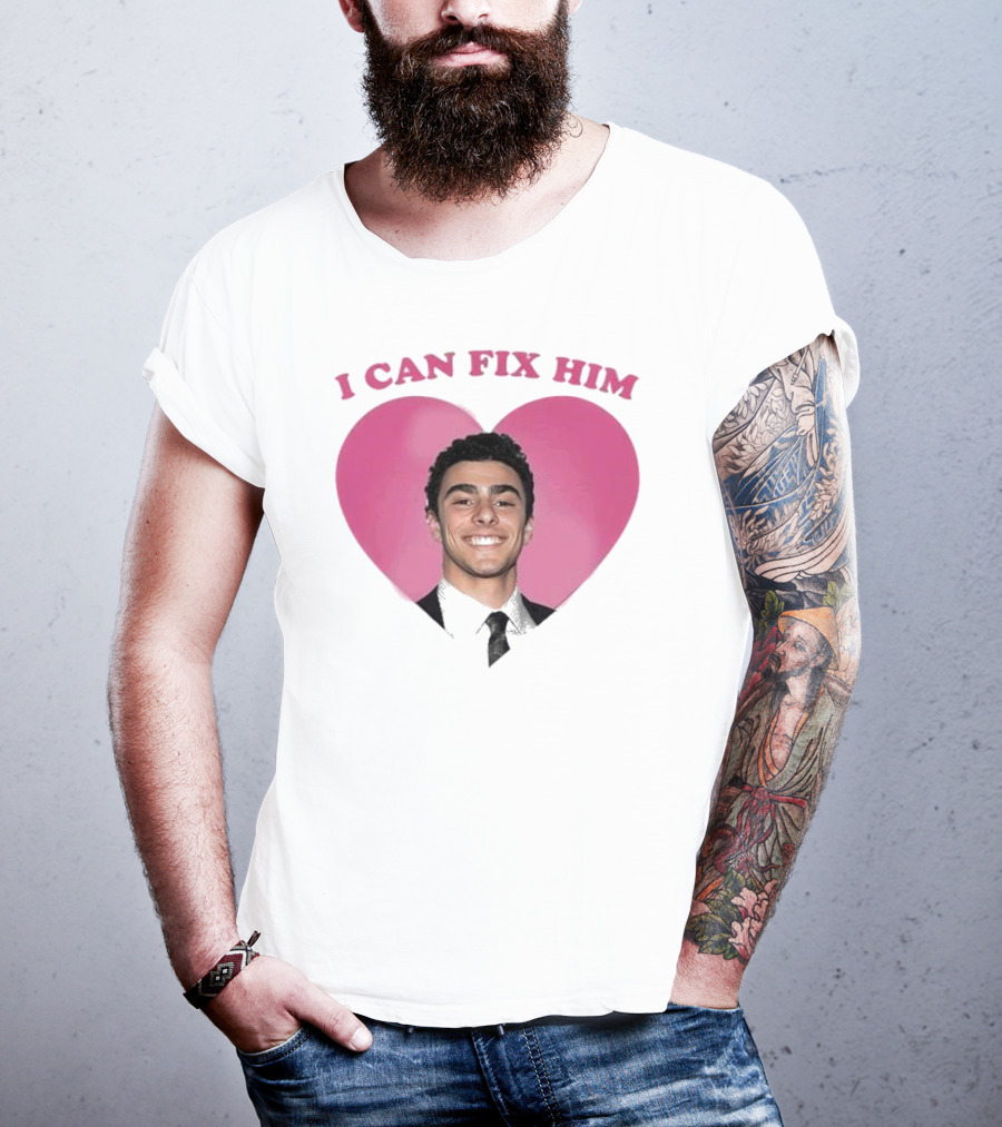 Luigi Mangione I Can Fix Him Pink Heart Background T-Shirt