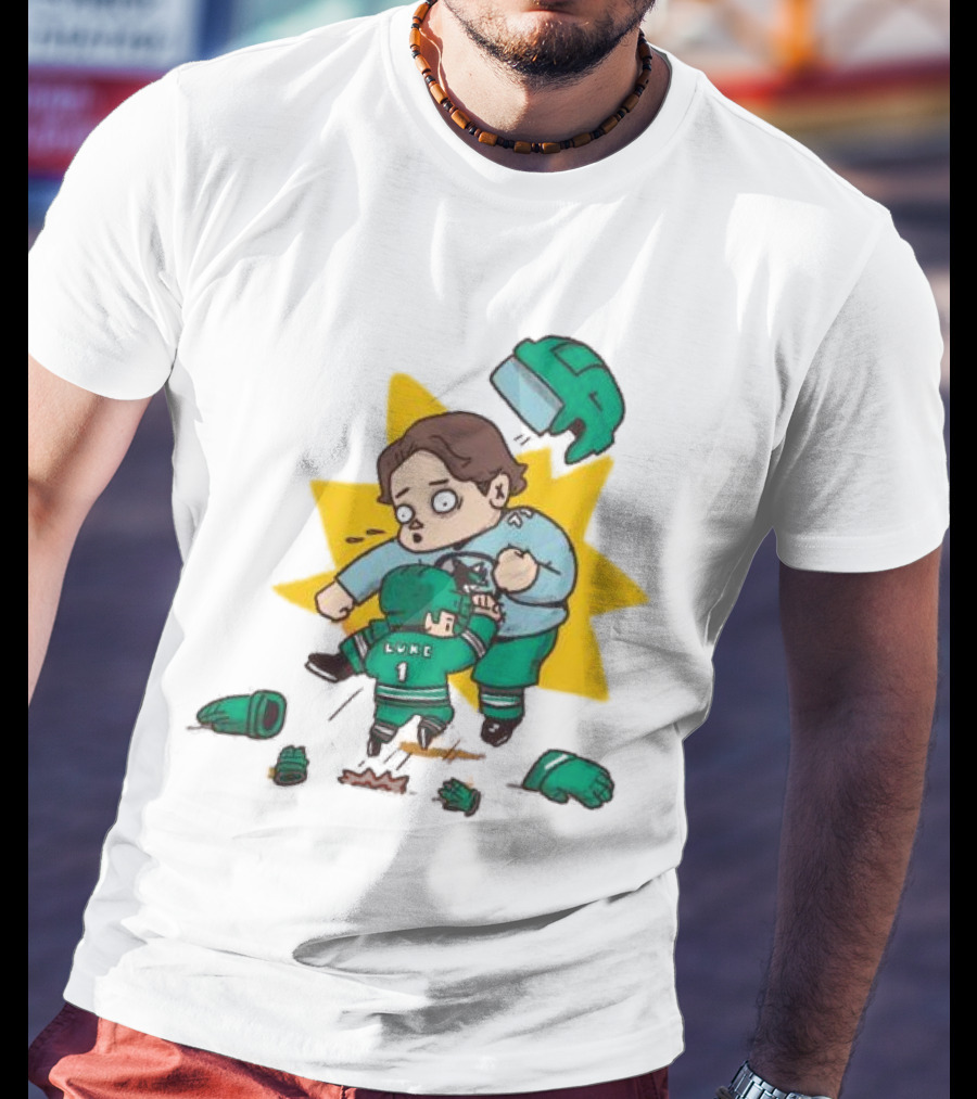 Mack Attacked Macklin Celebrini San Jose Sharks Cartoon Fight T-Shirt