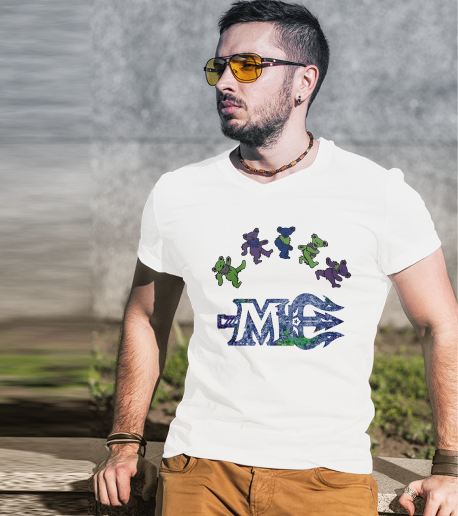 Maine Mariners Grateful Dead Night 2025 Dancing Bears Emblem T-Shirt