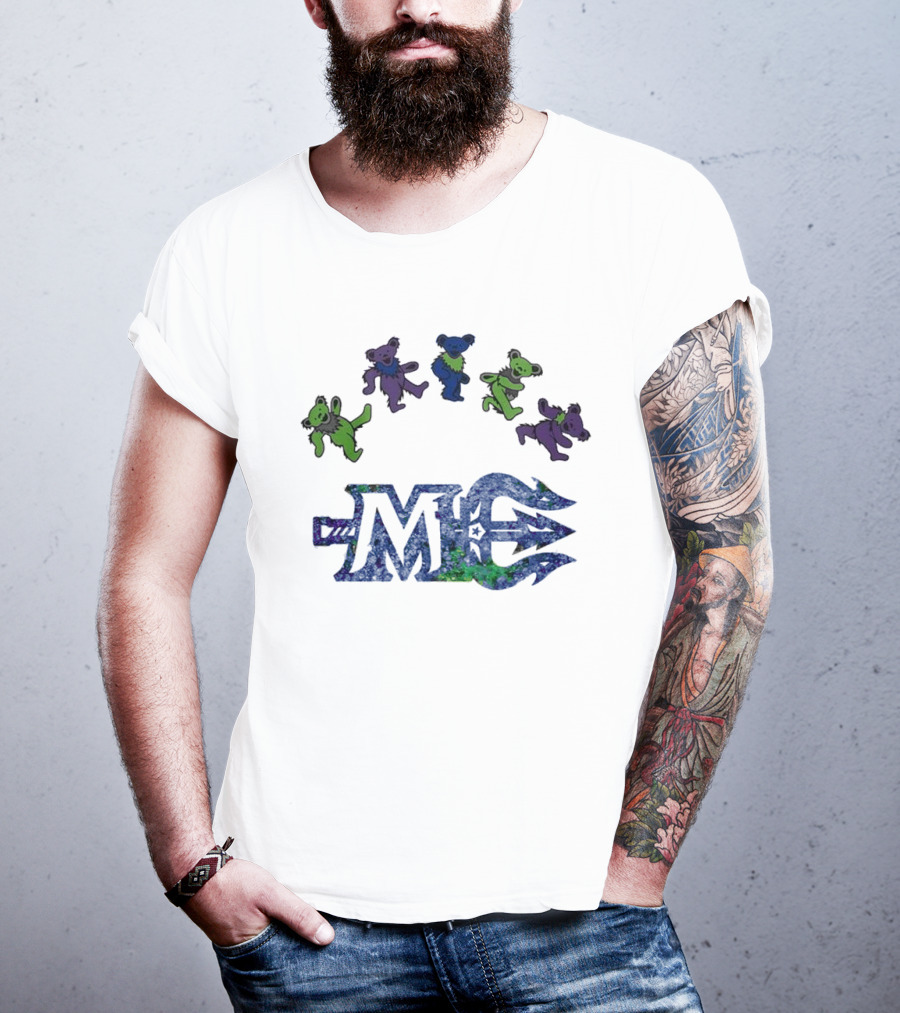 Maine Mariners Grateful Dead Night 2025 Dancing Bears Emblem T-Shirt