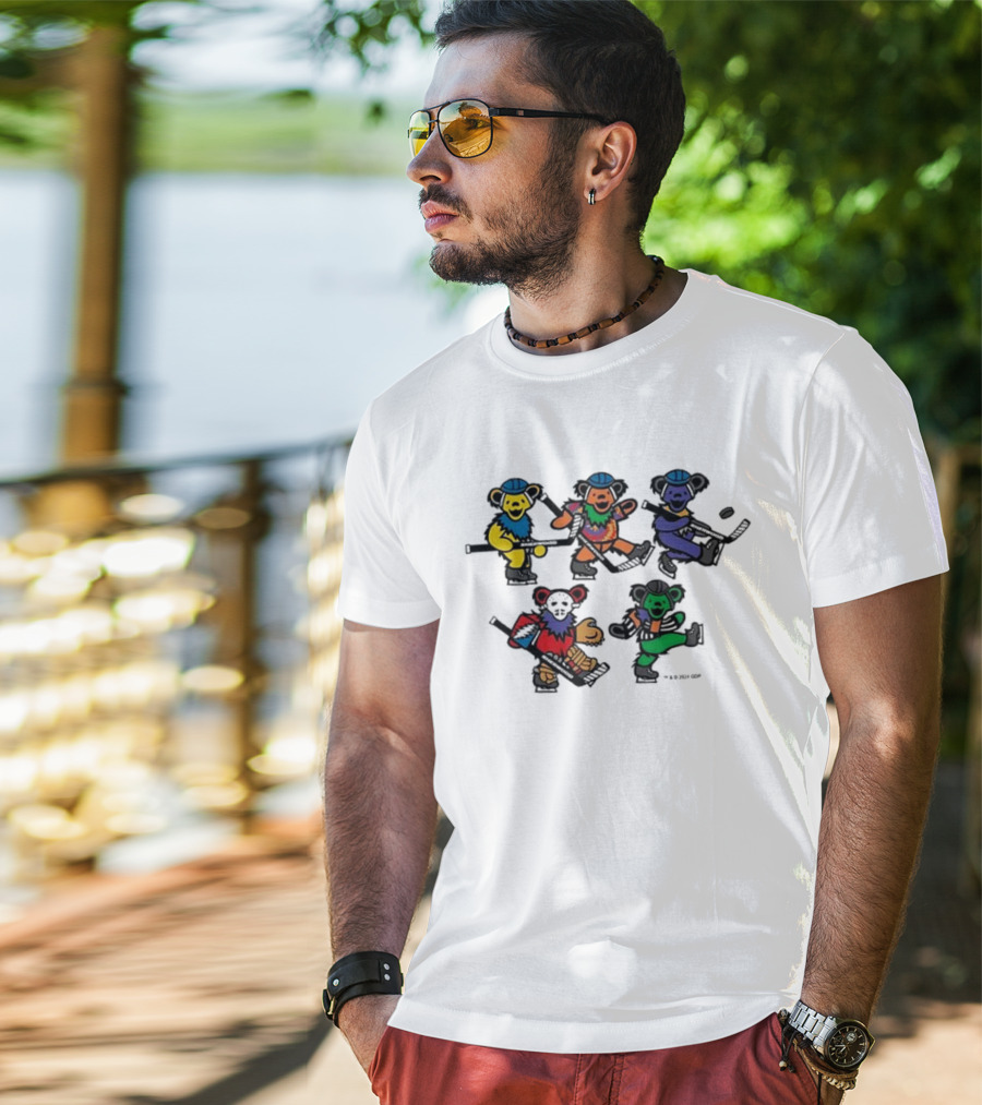 Market Sherwood Grateful Dead Dancing Bears Colorful Collaboration T-Shirt