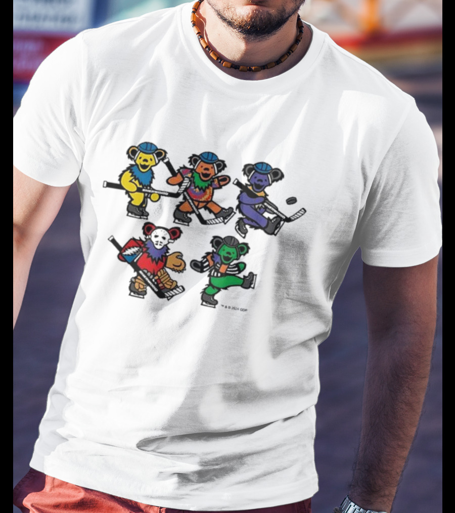 Market Sherwood Grateful Dead Dancing Bears Colorful Collaboration T-Shirt