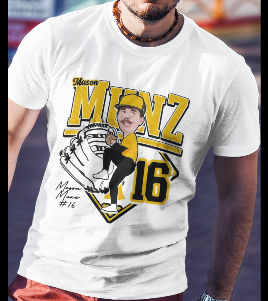 Mason Munz Baseball 2025 Player 16 Caricature T-Shirt