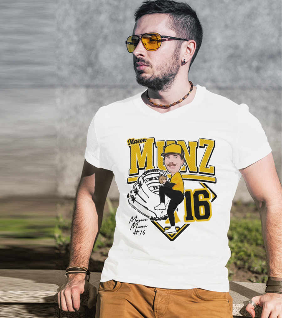 Mason Munz Baseball 2025 Player 16 Caricature T-Shirt