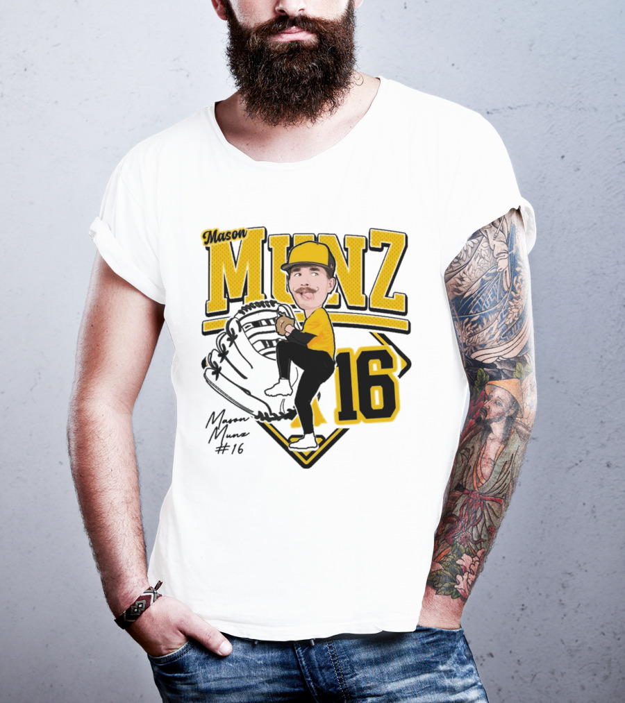 Mason Munz Baseball 2025 Player 16 Caricature T-Shirt