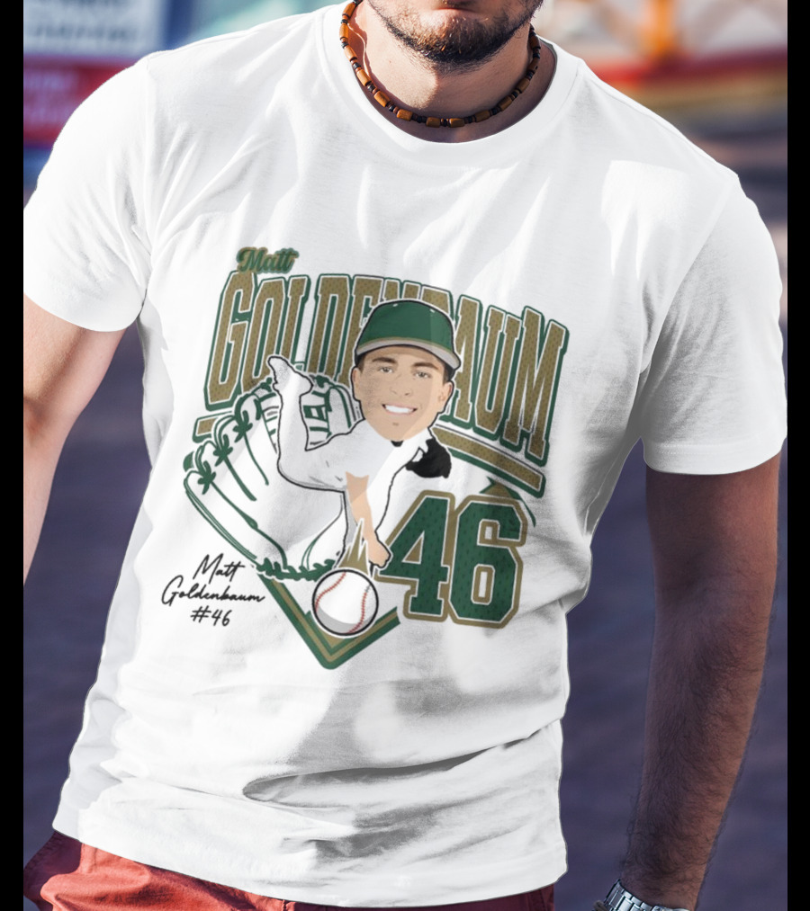 Matt Goldenbaum 46 Baseball Glove Illustration 2025 T-Shirt