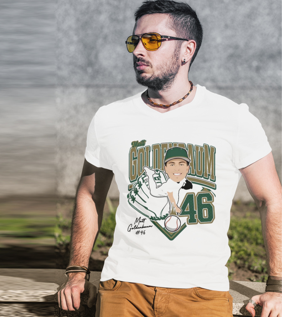 Matt Goldenbaum 46 Baseball Glove Illustration 2025 T-Shirt