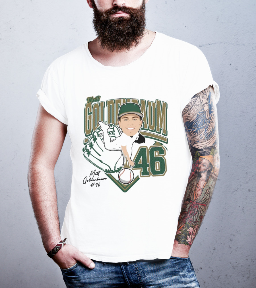 Matt Goldenbaum 46 Baseball Glove Illustration 2025 T-Shirt