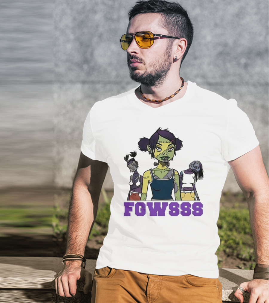 Mindless Self Indulgence FGWSSS Zombie Character With Purple Text T-Shirt