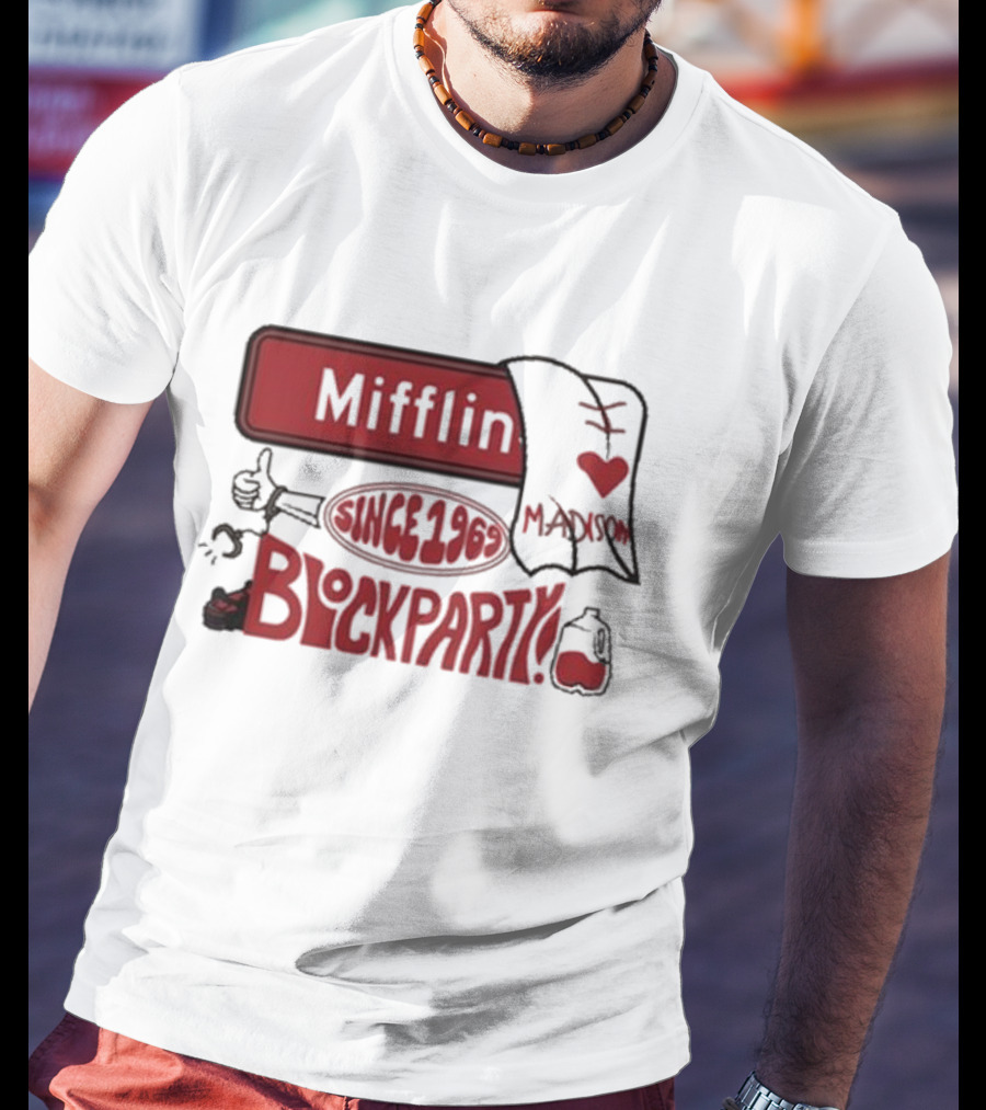 Mifflin Block Party Madison Since 1969 Heart Thumbs Up T-Shirt