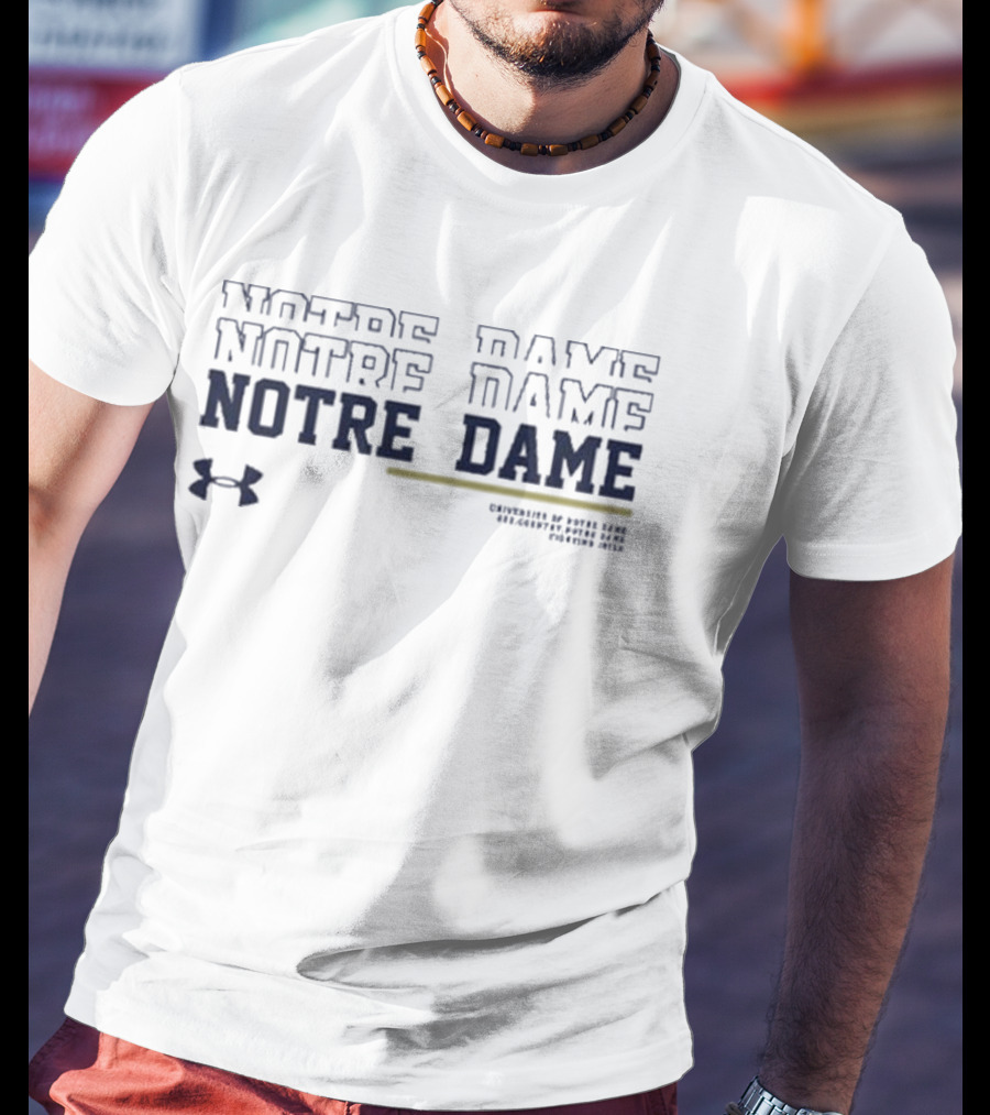 Mike Mickens Wearing Notre Dame Under Armour Fighting Irish T-Shirt