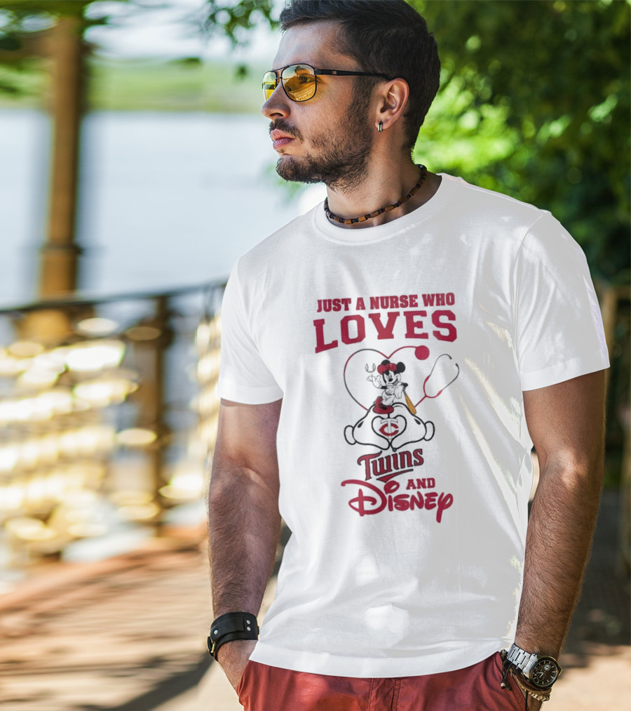 Just A Nurse Who Loves Minnesota Twins Disney Mickey Mouse T-Shirt
