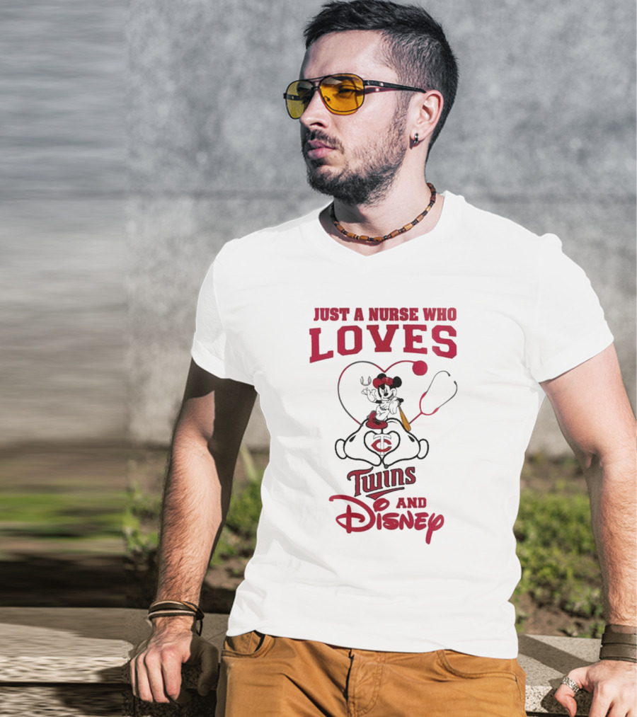 Just A Nurse Who Loves Minnesota Twins Disney Mickey Mouse T-Shirt