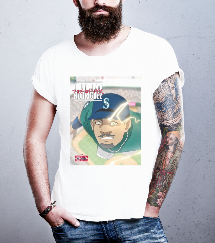 Seattle Mariners Julio Rodriguez Anime Heroes Of The Game MLB J-Rod T-Shirt