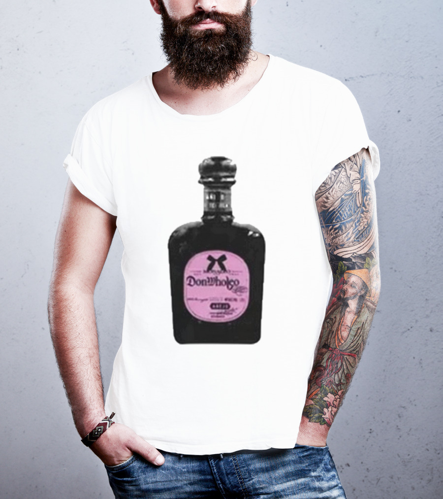 Monaleo Donwholeo Tequila Bottle Pink Label T-Shirt