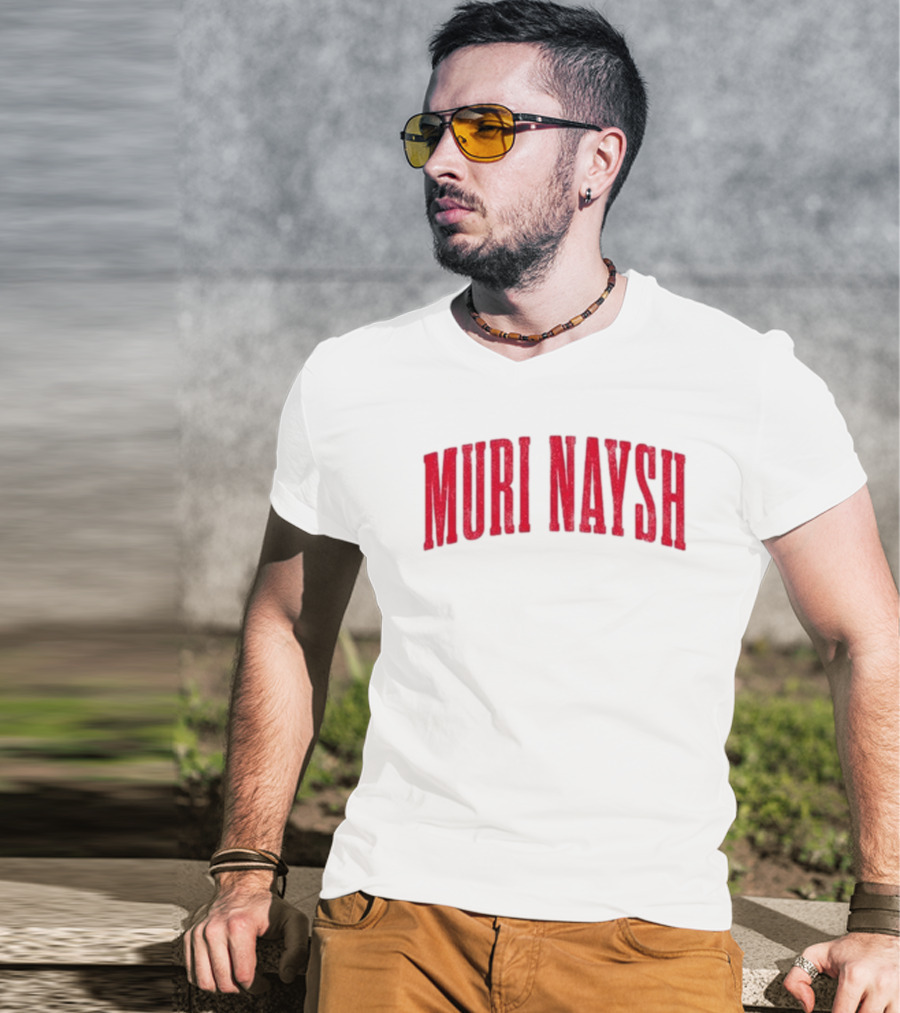 Muri Naysh Red Sparkle Bold Text T-Shirt