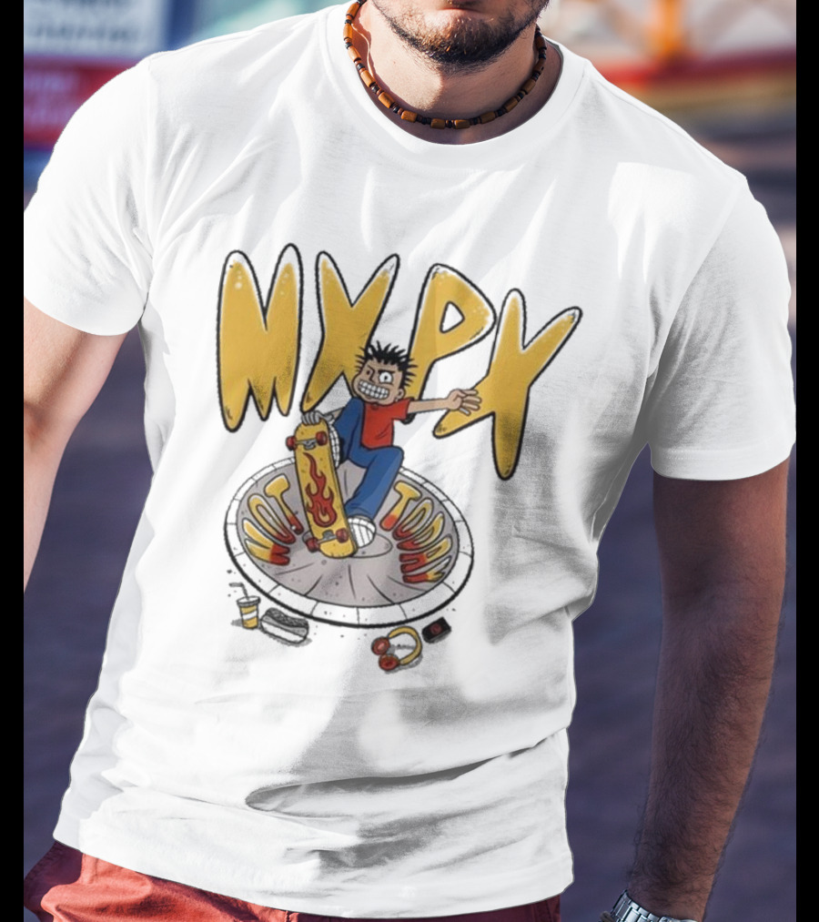 MXPX Today I'm Easy Skateboard Character With Flame Deck T-Shirt