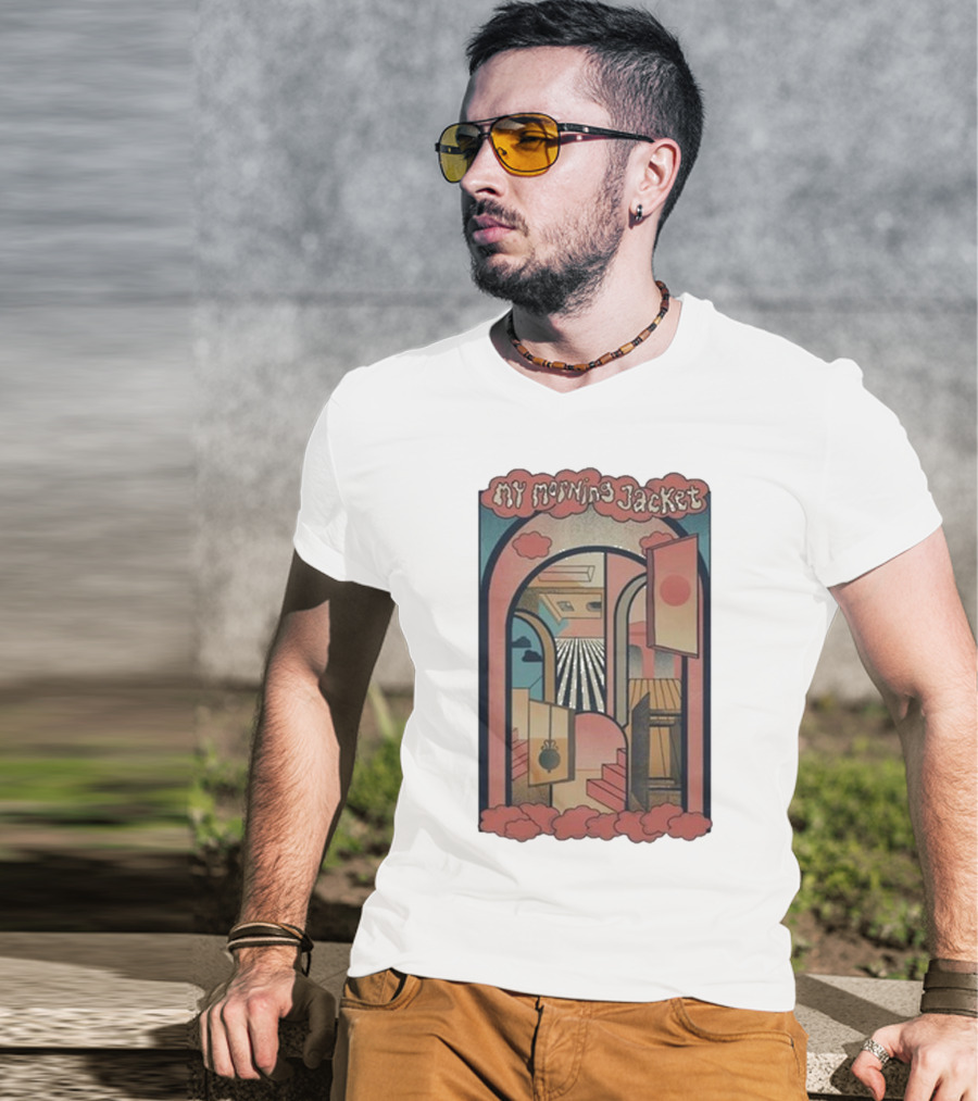My Morning Jacket Surreal Archway And Stairs Retro Album Art T-Shirt