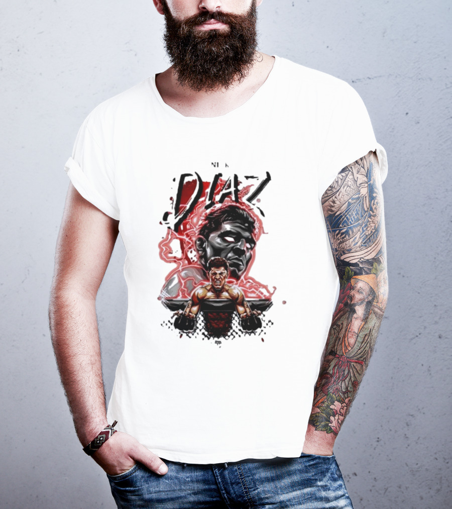 Nate Nick Diaz Electric Aura Fight Scene T-Shirt