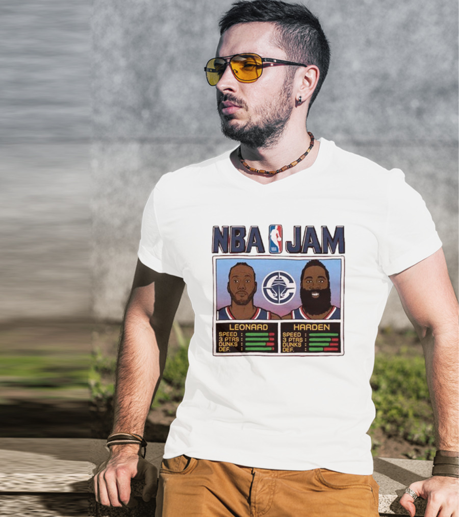 NBA Jam Leonard Harden Clippers Player Stats T-Shirt