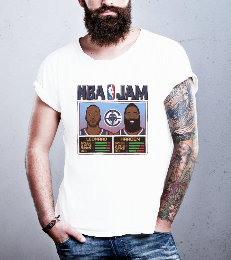 NBA Jam Leonard Harden Clippers Player Stats T-Shirt