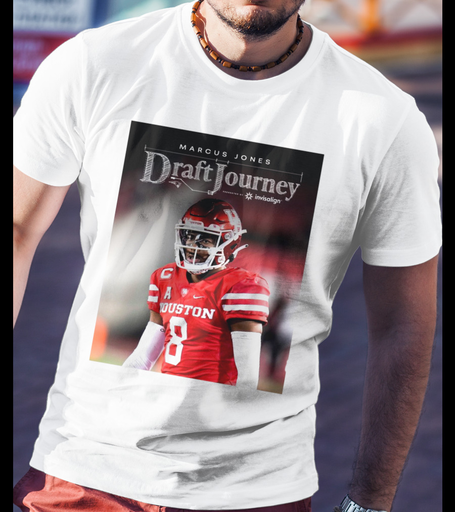 Marcus Jones New England Patriots NFL Draft Journey Houston Football T-Shirt