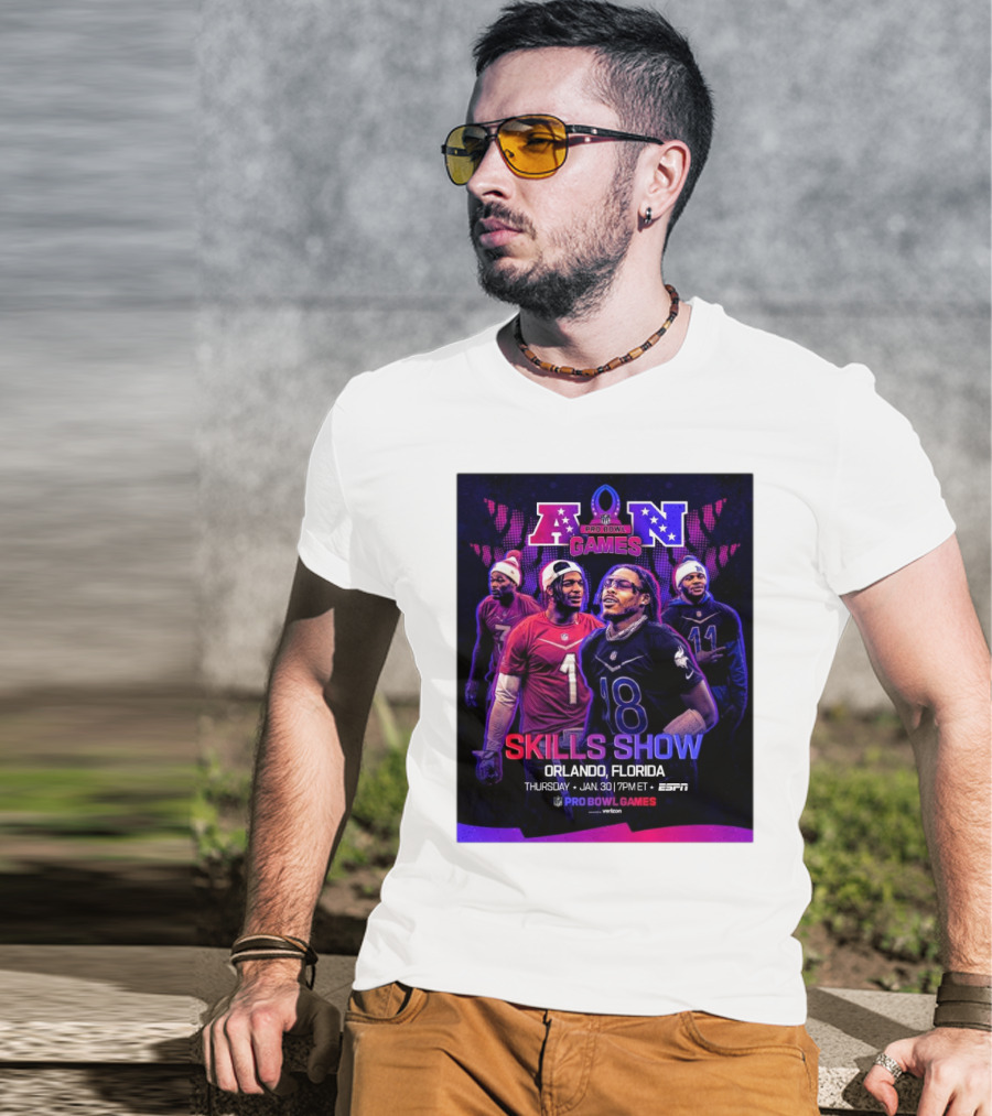 NFC And AFC NFL Pro Bowl Games 2025 Skills Show Orlando Florida January 30 ESPN T-Shirt
