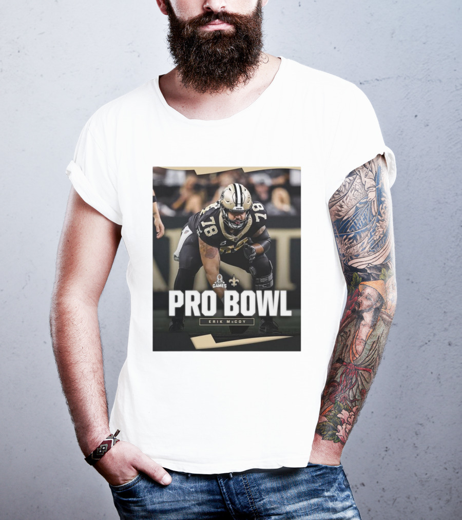 NFL Pro Bowl Games 2025 New Orleans Saints Erik McCoy 78 T-Shirt