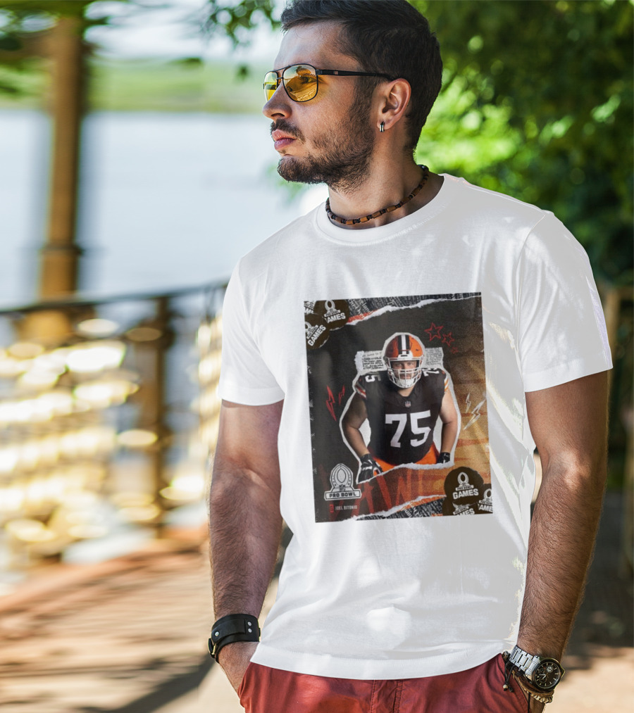 NFL Pro Bowl Games 2025 Joel Bitonio Cleveland Browns 75 T-Shirt