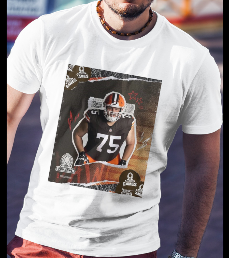 NFL Pro Bowl Games 2025 Joel Bitonio Cleveland Browns 75 T-Shirt