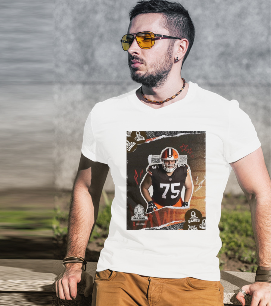 NFL Pro Bowl Games 2025 Joel Bitonio Cleveland Browns 75 T-Shirt