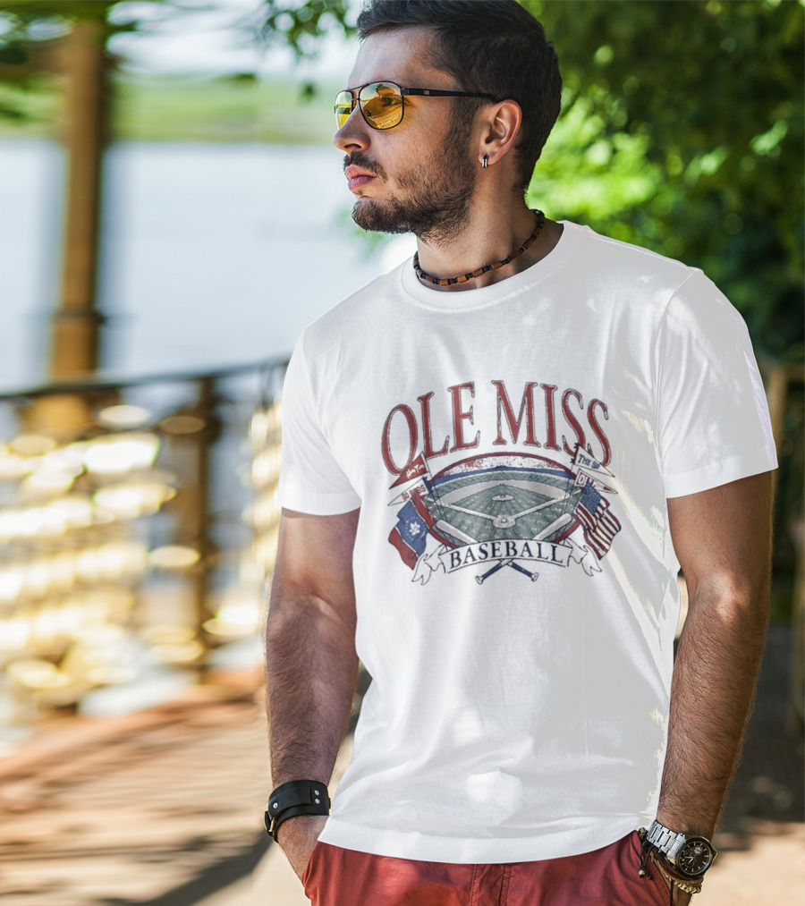 Ole Miss Baseball Fanbase Home Field Flags T-Shirt