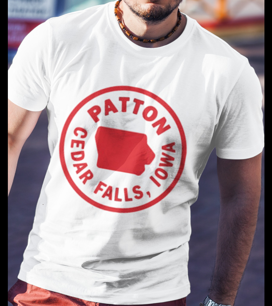 Patton Cedar Falls Iowa Map Circle T-Shirt
