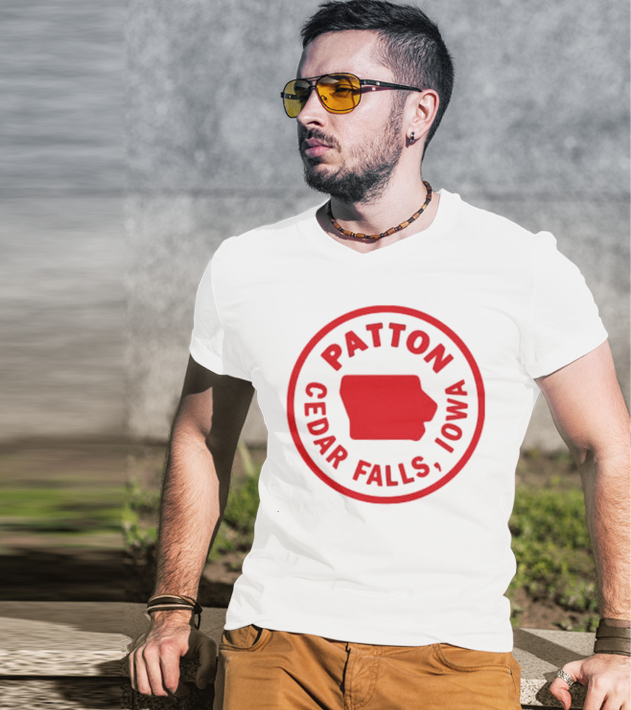 Patton Cedar Falls Iowa Map Circle T-Shirt