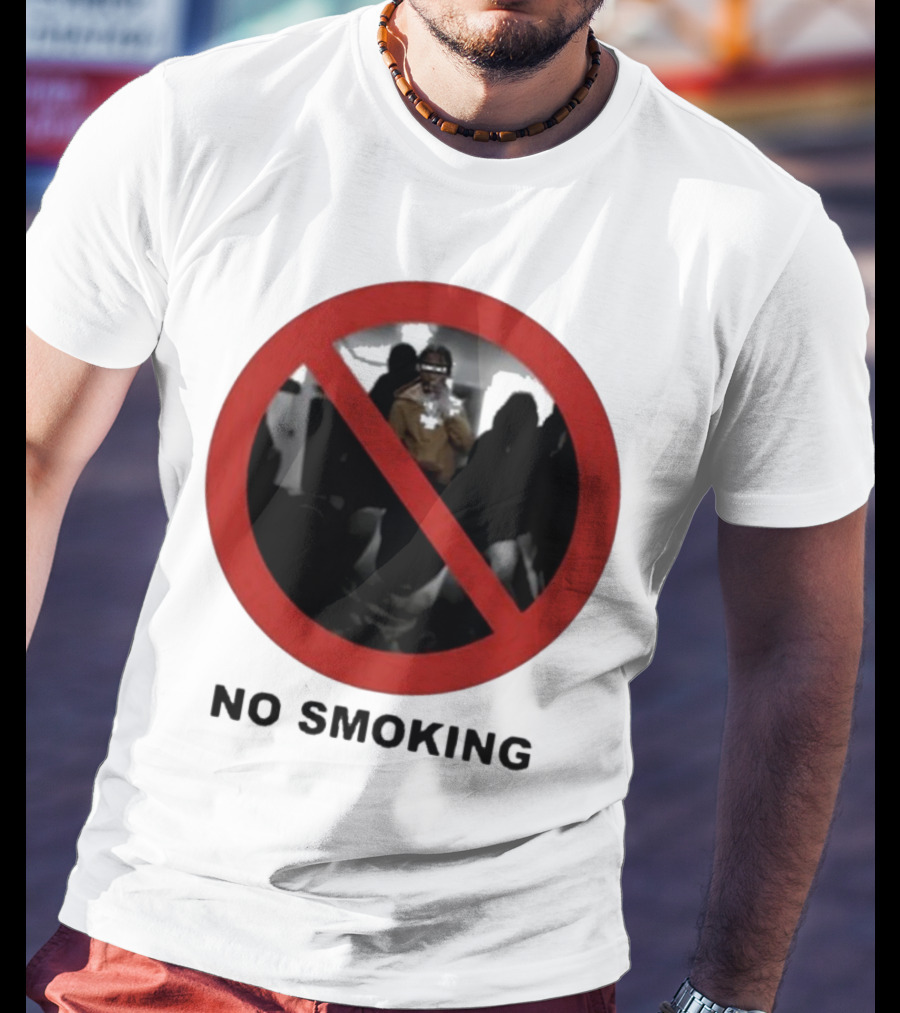 No Smoking Circle Icon With Anonymous Figure T-Shirt