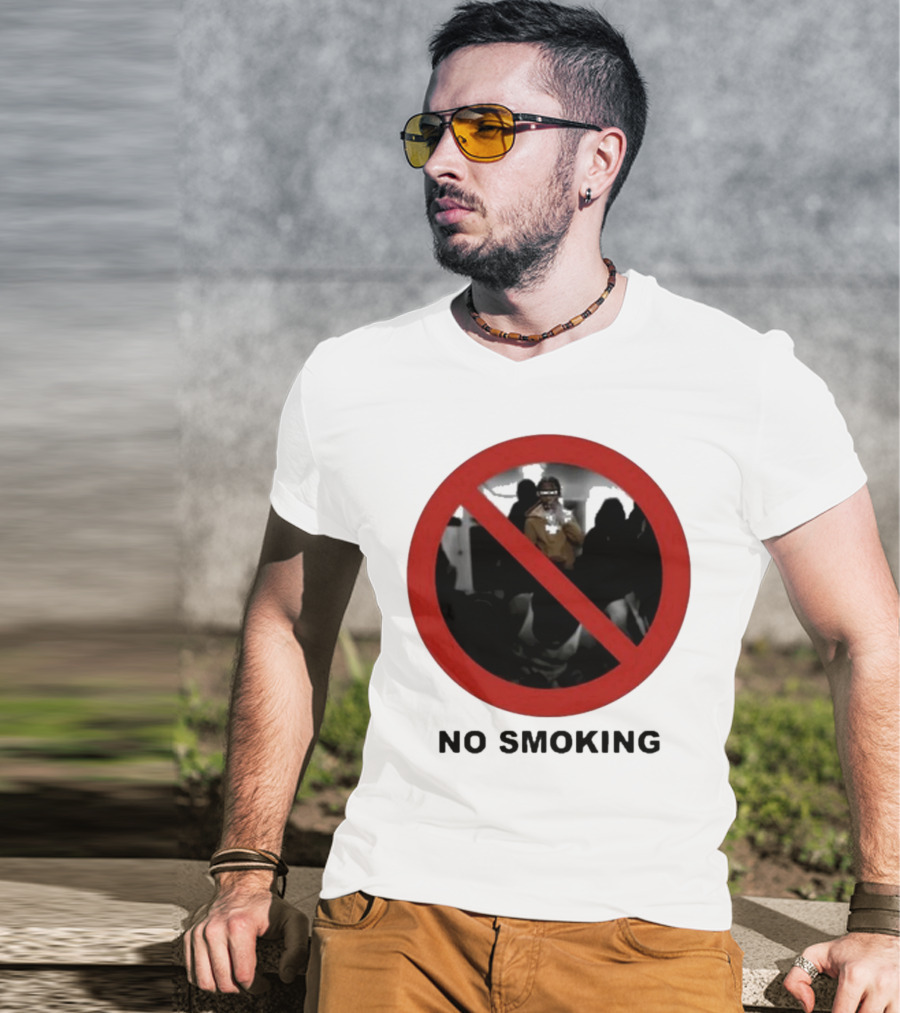 No Smoking Circle Icon With Anonymous Figure T-Shirt