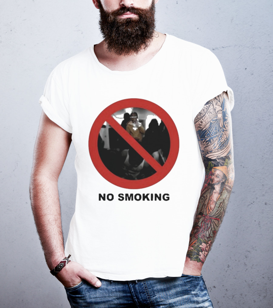 No Smoking Circle Icon With Anonymous Figure T-Shirt