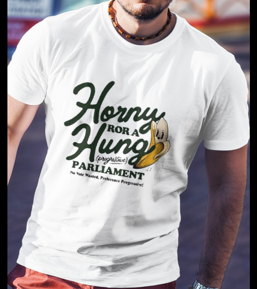 Horny For A Hung Parliament Banana Cartoon T-Shirt