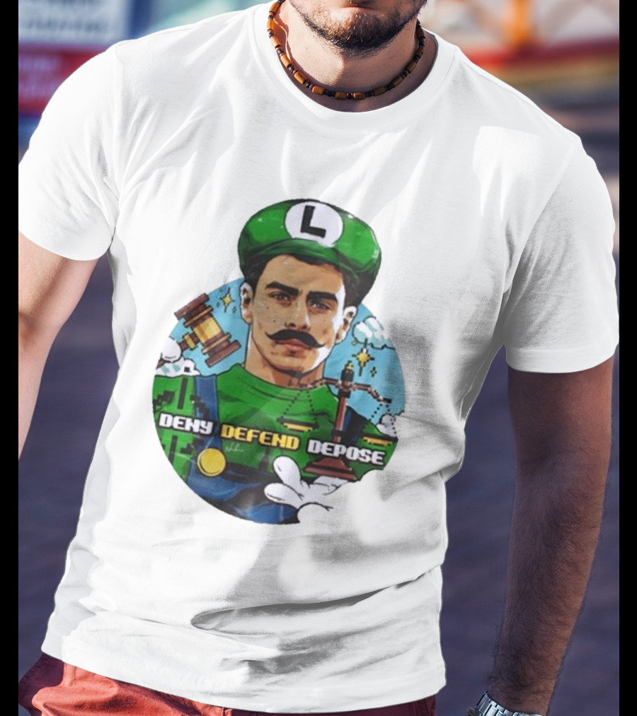 Nordacious Store Deny Defend Depose Mario Luigi Parody T-Shirt