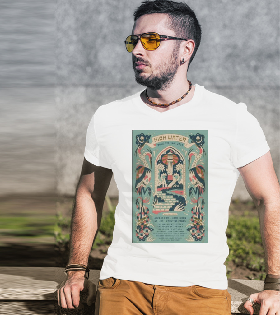 High Water Music Festival 2025 North Charleston SC April 26-27 Arcade Fire Lord Huron Mt Joy Counting Crows T-Shirt
