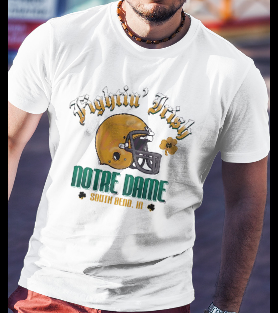 Fighting Irish Vintage Notre Dame Football South Bend IN Helmet Icon T-Shirt