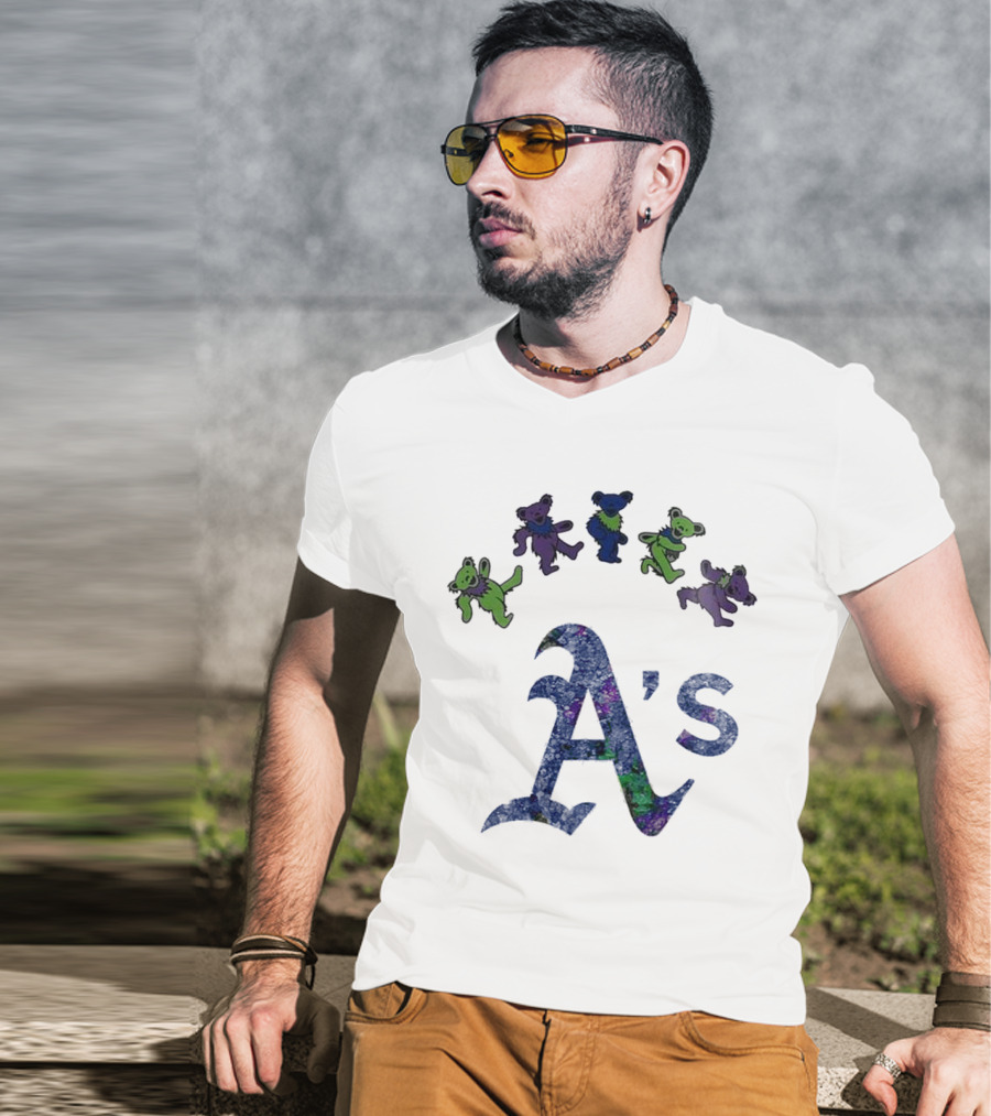 Oakland Athletics Grateful Dead Dancing Bears 2025 T-Shirt