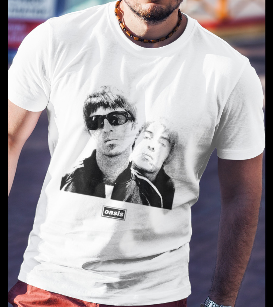 Oasis Boxed Web Exclusive Liam And Noel Gallagher Black And White T-Shirt