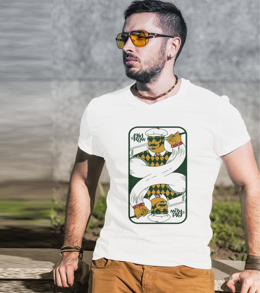 Old Row Golf Playing Card Ace Pipe Pattern T-Shirt