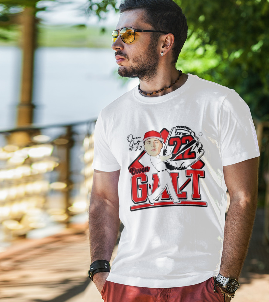 Owen Galt 22 Louisiana Ragin Cajuns Baseball Player Caricature T-Shirt