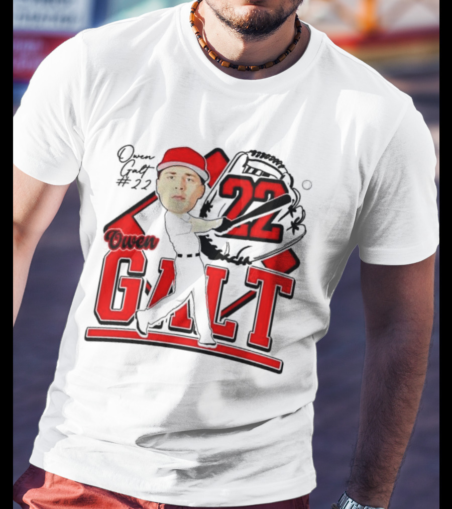 Owen Galt 22 Louisiana Ragin Cajuns Baseball Player Caricature T-Shirt