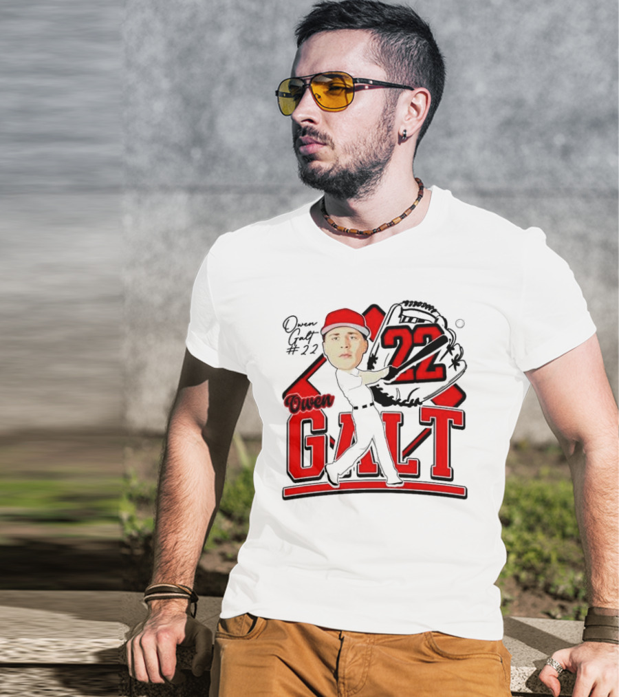 Owen Galt 22 Louisiana Ragin Cajuns Baseball Player Caricature T-Shirt