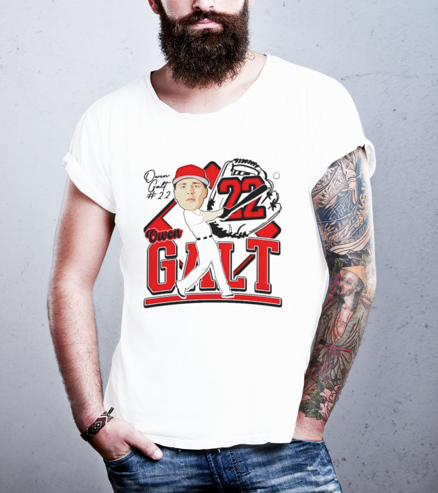 Owen Galt 22 Louisiana Ragin Cajuns Baseball Player Caricature T-Shirt