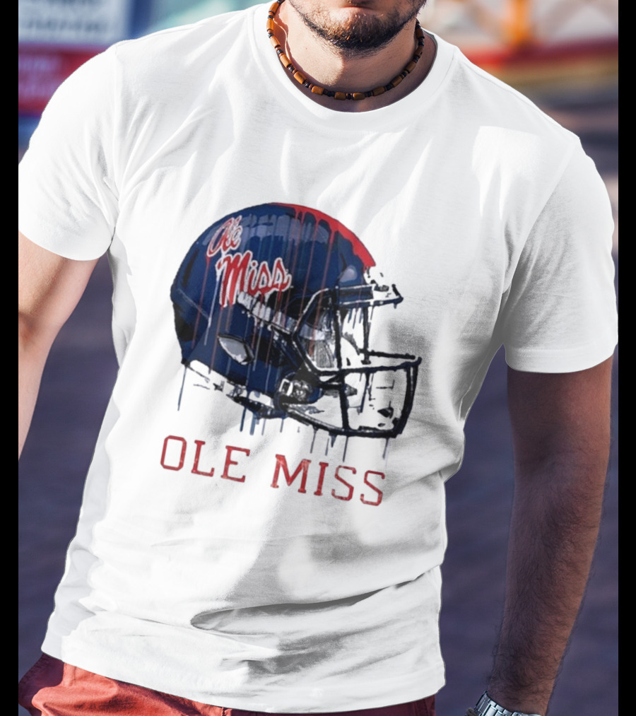 Ole Miss Dripping Football Helmet T-Shirt