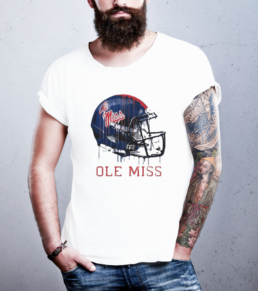Ole Miss Dripping Football Helmet T-Shirt